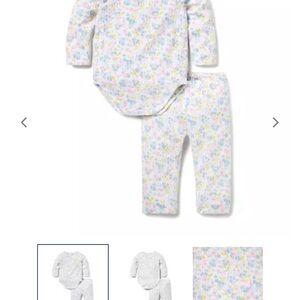 Janie and Jack Floral Kids Matching Set - White, Pink, Blue, Yellow